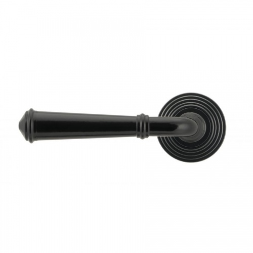 Black Regency Lever on Rose Set (Beehive Rose) - Unsprung